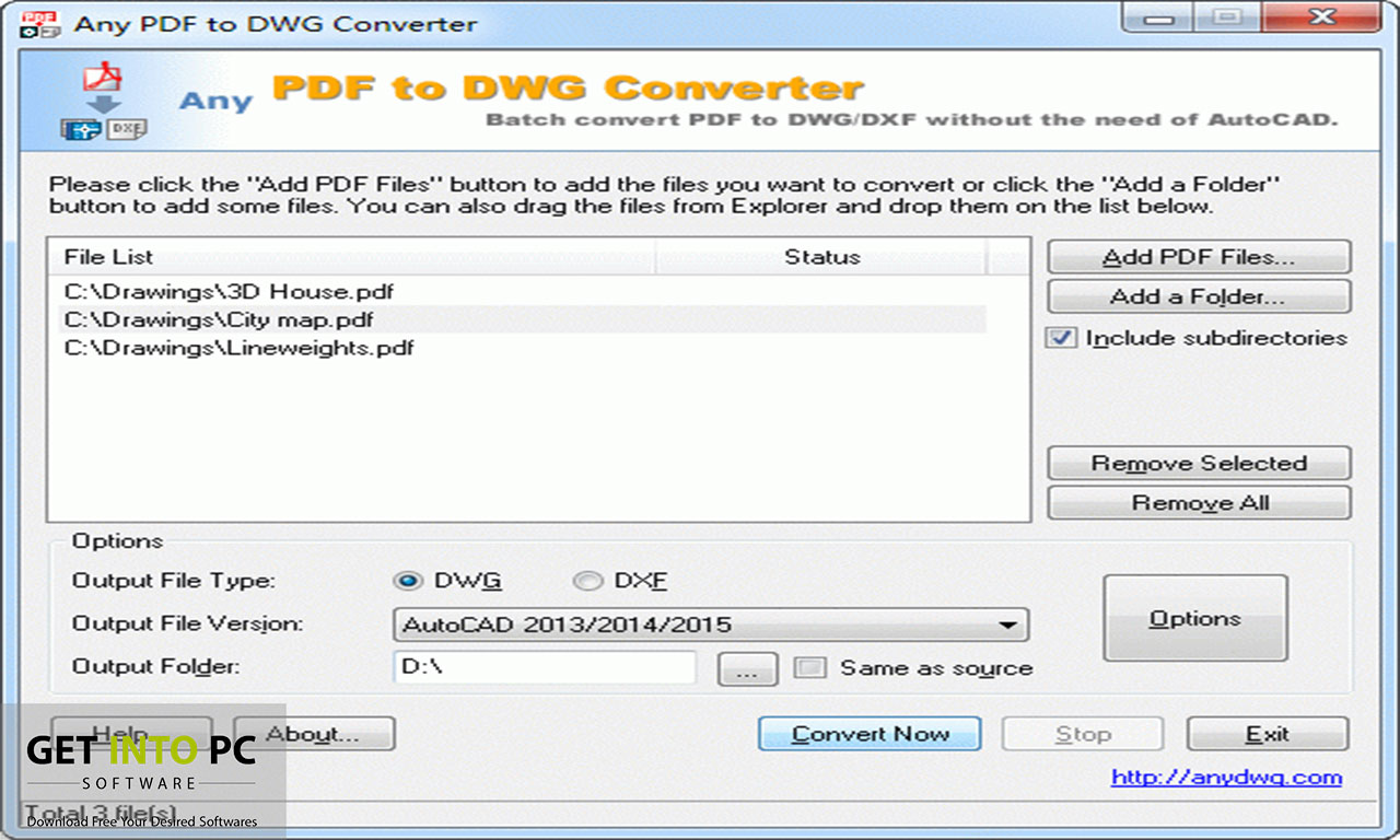 PDF to DWG Conversion 